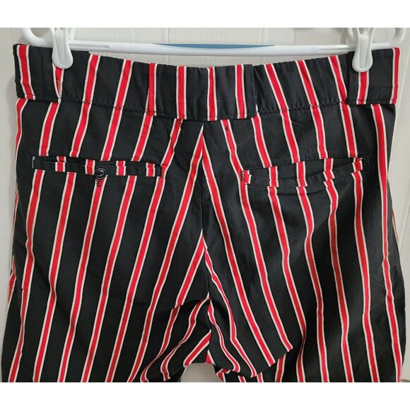 Vtg POWERS Custom Tailored Athletic Baseball Uniform Shorts Black/Red Striped 33 - Picture 9 of 10